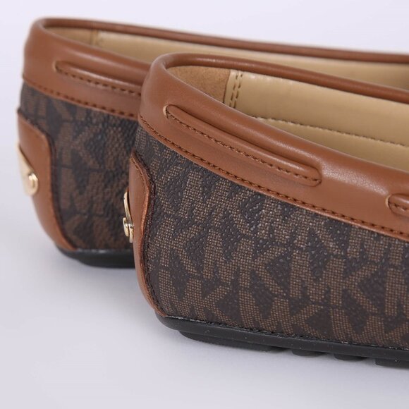 Michael Kors Daisy MK Signature Bow Moccasins Brown NEW with - Picture 8 of 9